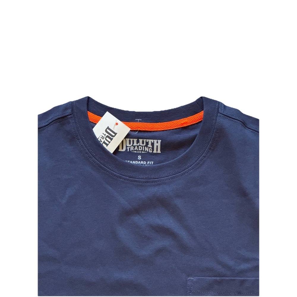 Duluth Trading Co Men's 40 Grit Long Sleeve Pocket T-Shirt Navy Small NWT
